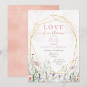 Kleurrijke Pastel Wilde Bloemen Bruidsdouche Kaart (Voorkant / Achterkant)