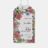 Kleurrijke Pastel Wildflower Baby shower Cadeaulabel (Achterkant)