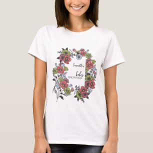 Kleurrijke Pastel Wildflower Baby shower T-shirt