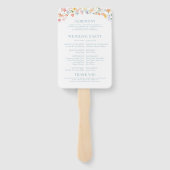 Kleurrijke Pastel Wildflower Meadow Wedding Progra Handwaaier (Achterkant)