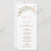Kleurrijke Pastel Wildflowers Bruiloft Menu Kaart (Voorkant)