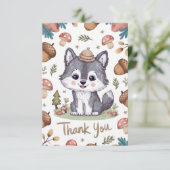 Kleurrijke Pastel Wolf Bedankkaart (Staand voorkant)