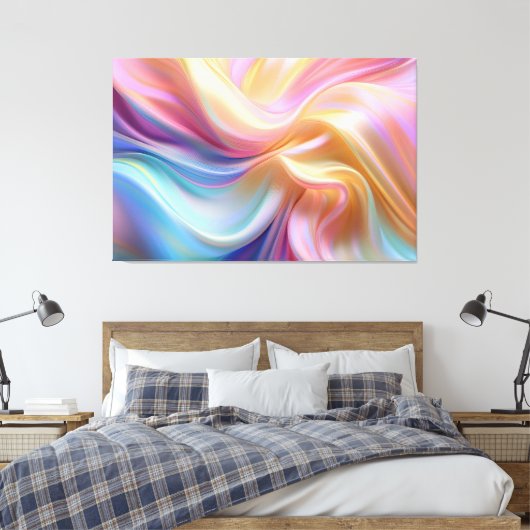 Kleurrijke Pastel Zijde Canvas Afdruk (Insitu (Slaapkamer))