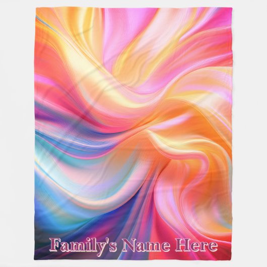Kleurrijke Pastel Zijde Fleece Deken (Voorkant)