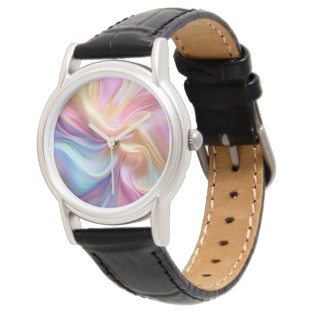 Kleurrijke Pastel Zijde Horloge (Gekanteld)