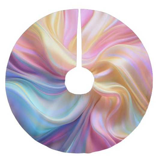 Kleurrijke Pastel Zijde Kerstboom Rok (Voorkant)