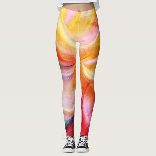 Kleurrijke Pastel Zijde Leggings (Voorkant)