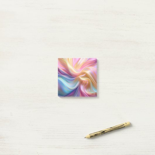 Kleurrijke Pastel Zijde Post-it® Notes (Op bureau)