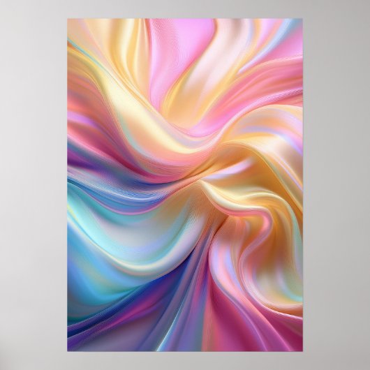 Kleurrijke Pastel Zijde Poster (Voorkant)