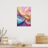 Kleurrijke Pastel Zijde Poster (Keuken)