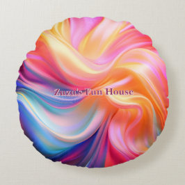 Kleurrijke Pastel Zijde Rond Kussen