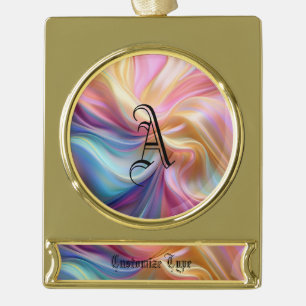 Kleurrijke Pastel Zijde Verguld Banner Ornament