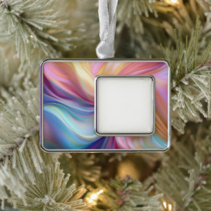 Kleurrijke Pastel Zijde Verzilverd Omlijst Ornament