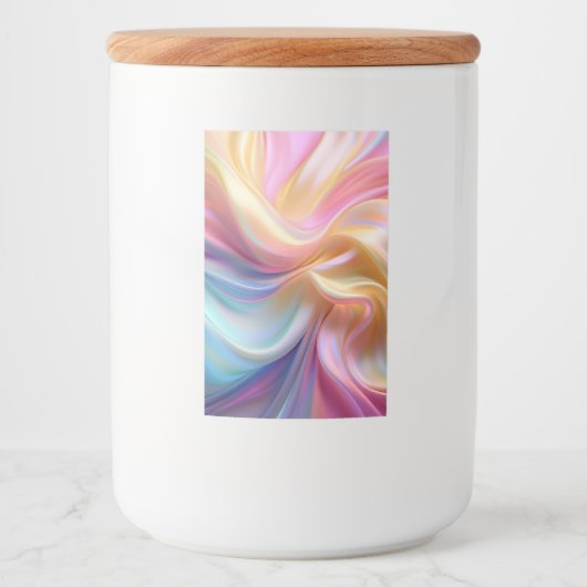 Kleurrijke Pastel Zijde Voedselcontainer Etiket (Voorkant)