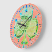 Kleurrijke pastelarij voor doek grote klok (Hoek)