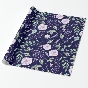 Kleurrijke pastelbloemen sprookjespatroon 2 cadeaupapier