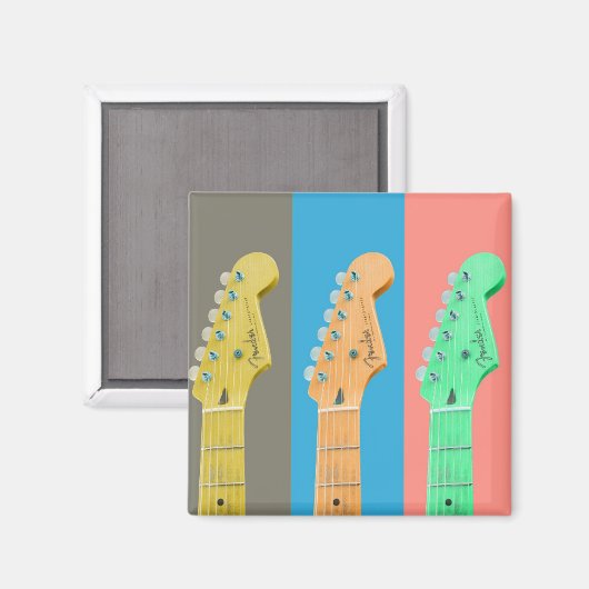 Kleurrijke pastelgitaarmuziek magneet (Voorkant / Achterkant)