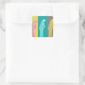 Kleurrijke pastelgitaarmuziek vierkante sticker (Tas)