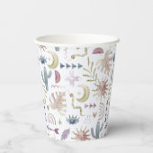 Kleurrijke pastelkleuren Boho Bohemian Paper cup Papieren Bekers (Achterkant)