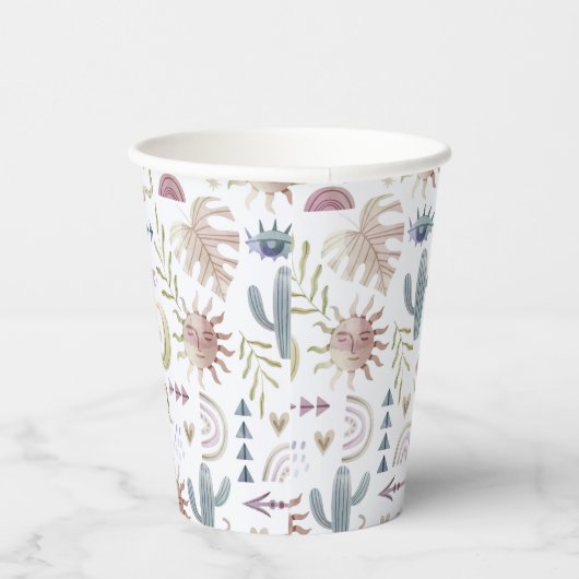 Kleurrijke pastelkleuren Boho Bohemian Paper cup Papieren Bekers (Rechts)