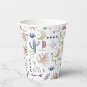 Kleurrijke pastelkleuren Boho Bohemian Paper cup Papieren Bekers (Voorkant)