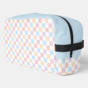 Kleurrijke pastelkleuren Schattige geruit patroon Toilettasje