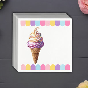 Kleurrijke Pastelkleurige IJssundae Baby Shower Servet