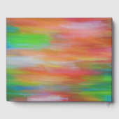 Kleurrijke pastelkrijt in regenboogkleuren gastenboek (Achterkant)