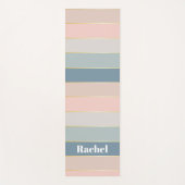 Kleurrijke Pastell Gepersonaliseerde Kleurstrepen Yogamat (Voorkant)
