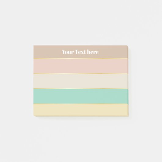 Kleurrijke Pastell Goud Gepersonaliseerde Kleurstr Post-it® Notes (Voorkant)