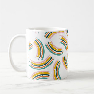 Kleurrijke pastellijnen en -vormen. Rainboogvormen Koffiemok
