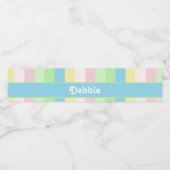 Kleurrijke pastelpaletstrepen waterfles etiket (Enkel label)