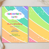 Kleurrijke Pastelregenboog 1e verjaardag Kaart