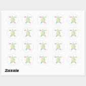 Kleurrijke pastelregenboogschildpad zee ronde sticker (Vel)