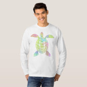 Kleurrijke pastelregenboogschildpad zee t-shirt (Voorkant volledig)