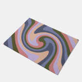 Kleurrijke pastelretro  dynamische wervelstreep deurmat (Schuin)