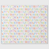 Kleurrijke Pastels Happy Birthday en Confetti Cadeaupapier (Vlak)
