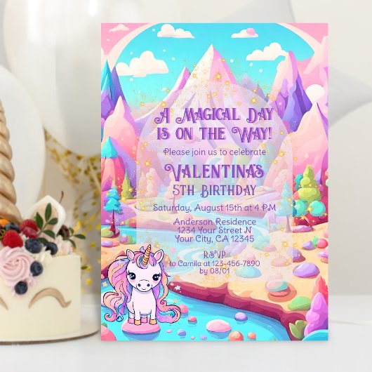 Kleurrijke Pastels Magische Dag Schattigee Eenhoor Kaart