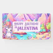 Kleurrijke Pastels Magische Schattigee Eenhoorn Ve Spandoek (Horizontaal)