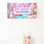 Kleurrijke Pastels Magische Schattigee Eenhoorn Ve Spandoek (Insitu)