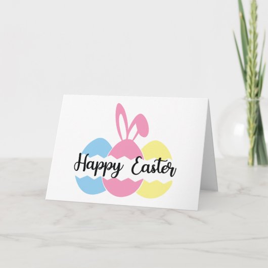 Kleurrijke Pastels Op Maat Gemaakte Pasen Vakantie Feestdagen Kaart (Voorkant)