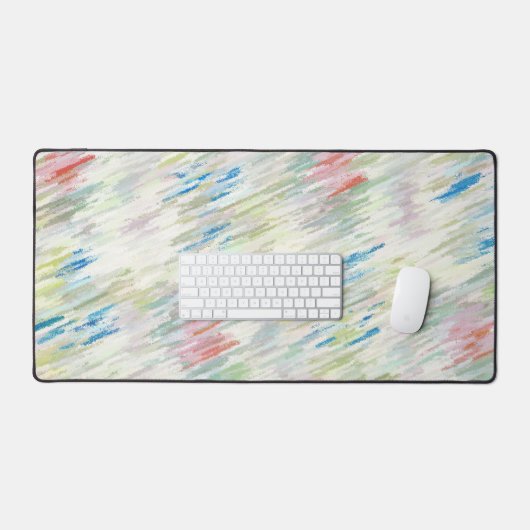 Kleurrijke pastelstijl Abstracte gestreepte bureau Bureaumat (Keyboard & Muis)