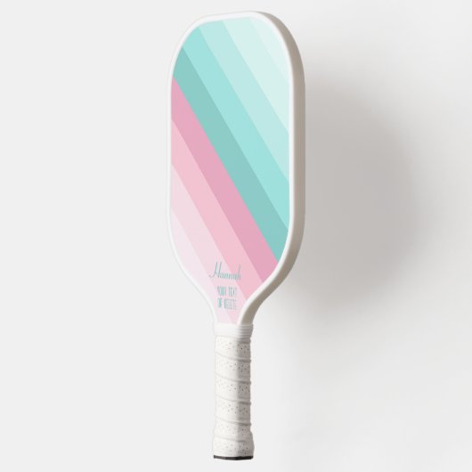 Kleurrijke pastelstrepen gepersonaliseerd pickleball paddle (Links)