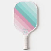Kleurrijke pastelstrepen gepersonaliseerd pickleball paddle (Voorkant)