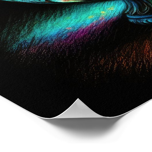 Kleurrijke pasteltekening Antiek kunst glazen vaas Poster (Hoek)