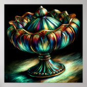 Kleurrijke pasteltekening Antiek kunstglas Compote Poster (Voorkant)