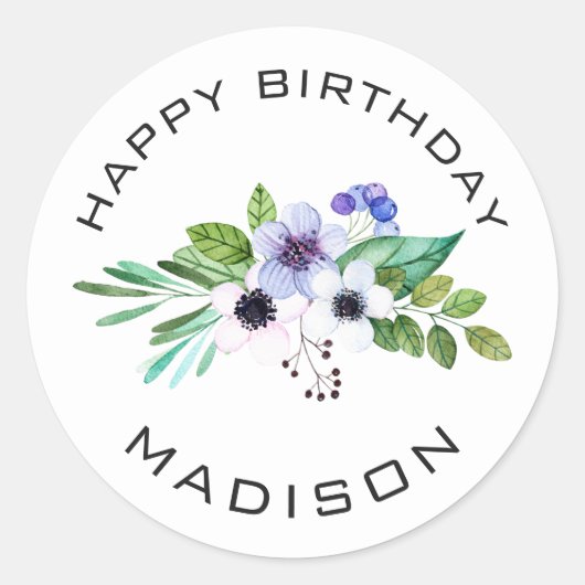 Kleurrijke pasteltinten boeket ronde sticker (Voorkant)