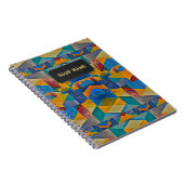 Kleurrijke patches - Etnisch uiterlijk - Jouw teks Notitieboek (Rechterzijde)
