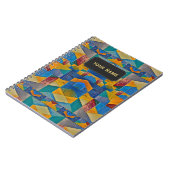Kleurrijke patches - Etnisch uiterlijk - Jouw teks Notitieboek (Linkerzijde)