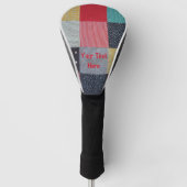  kleurrijke patchwerkvierkantjes golfheadcover (Voorkant)